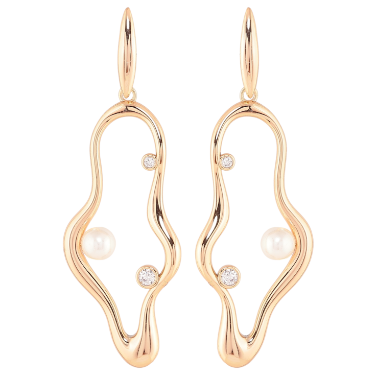 Серьги Xuping Позолота 18K пусеты Декоративные подвески с цирконием и жемчужинами фото №11 Серьги Xuping Позолота 18K пусеты Декоративные подвески с цирконием и жемчужинами фото №11
