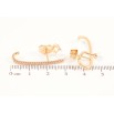 Серьги Xuping Позолота 18K пусеты Ассиметричные с дорожкой циркония и жемчужинами фото №2