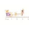 Серьги Xuping Позолота 18K пусеты Сиреневые фианиты с бантами фото №2