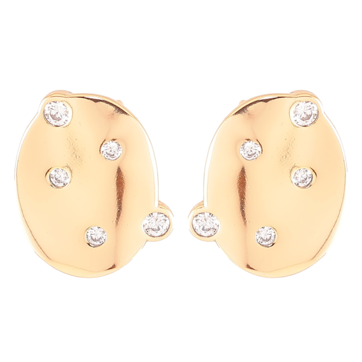 Серьги Xuping Позолота 18K пусеты Овалы с россыпью циркония фото №7 Серьги Xuping Позолота 18K пусеты Овалы с россыпью циркония фото №7