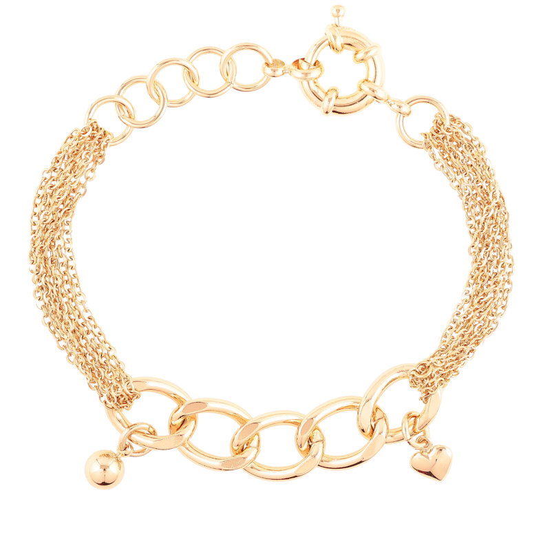 Браслет Xuping Позолота 18K Комбинированная цепочка с подвесками размер 20см х 8-10мм фото №3