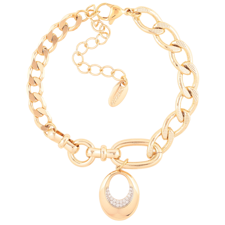 Браслет Xuping Позолота 18K Комбинированная цепочка с подвеской размер с доп.цепочкой 16-21см х 6-8мм фото №13 Браслет Xuping Позолота 18K Комбинированная цепочка с подвеской размер с доп.цепочкой 16-21см х 6-8мм фото №13