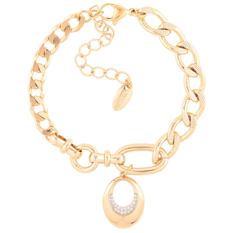 Браслет Xuping Позолота 18K Комбинированная цепочка с подвеской размер с доп.цепочкой 16-21см х 6-8мм фото №3