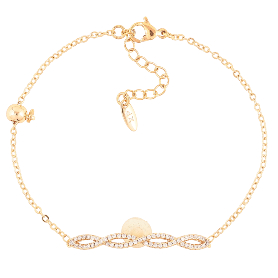 Браслет Xuping Позолота 18K Цепочка с дек-ной вставкой размер с доп.цепочкой и бегунок 12(18)-21см х 1.5мм фото №1 Браслет Xuping Позолота 18K Цепочка с дек-ной вставкой размер с доп.цепочкой и бегунок 12(18)-21см х 1.5мм фото №1