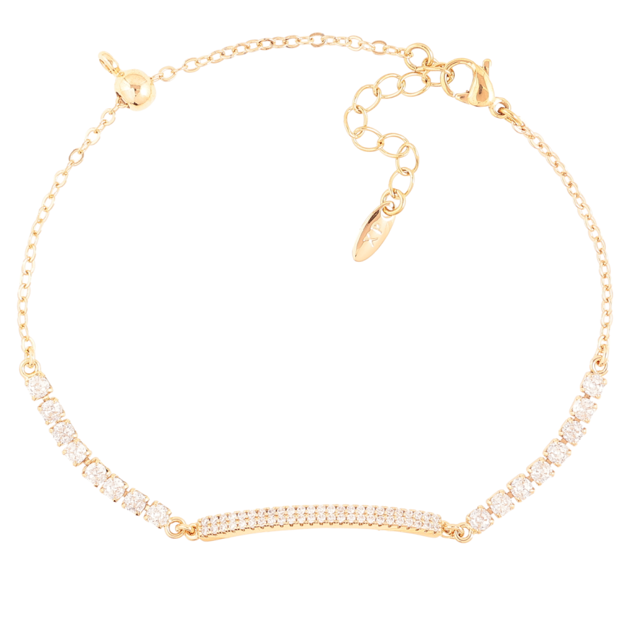 Браслет Xuping Позолота 18K Цепочка с цирконием размер с доп.цепочкой и бегунок 12(20)-23см х 1.5мм фото №1 Браслет Xuping Позолота 18K Цепочка с цирконием размер с доп.цепочкой и бегунок 12(20)-23см х 1.5мм фото №1