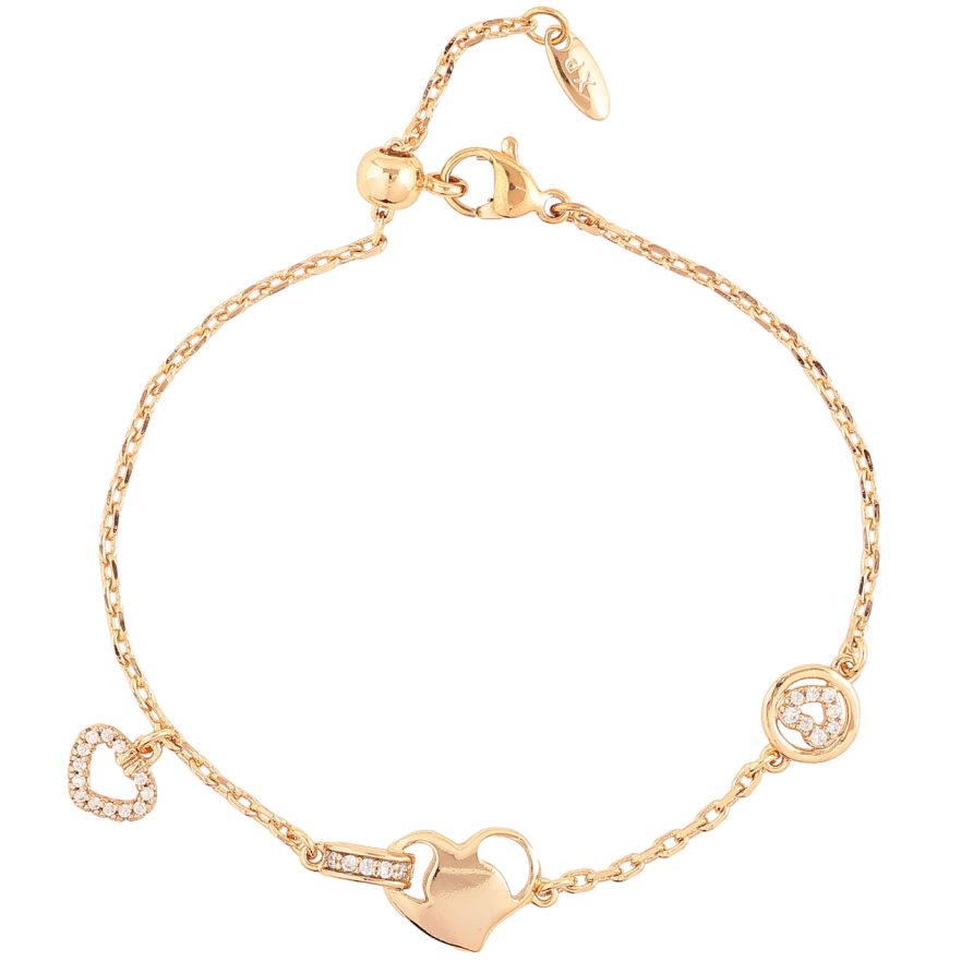 Браслет Xuping Позолота 18K Цепочка с сердечками размер с бегунком 12-19см х 2мм фото №1 Браслет Xuping Позолота 18K Цепочка с сердечками размер с бегунком 12-19см х 2мм фото №1