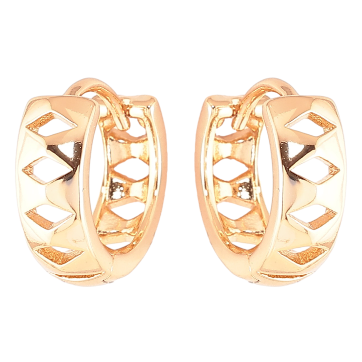 Серьги Xuping Позолота 18K колечки Резной узор фото №3 Серьги Xuping Позолота 18K колечки Резной узор фото №3
