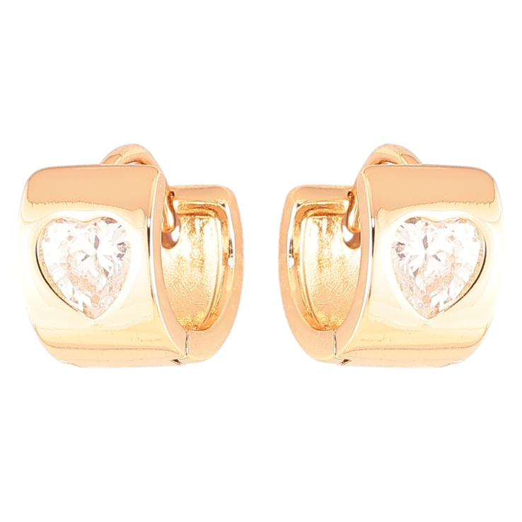Серьги Xuping Позолота 18K колечки Кристальные сердечки фото №7 Серьги Xuping Позолота 18K колечки Кристальные сердечки фото №7