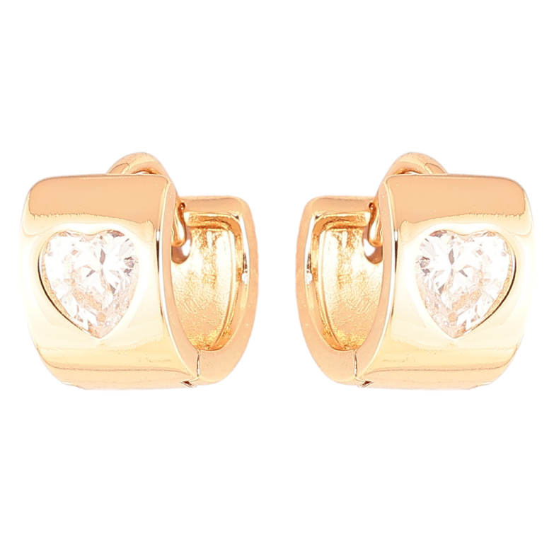 Сережки Xuping Позолота 18K колечка «Кришталеві сердечка» фото №1 Сережки Xuping Позолота 18K колечка «Кришталеві сердечка» фото №1