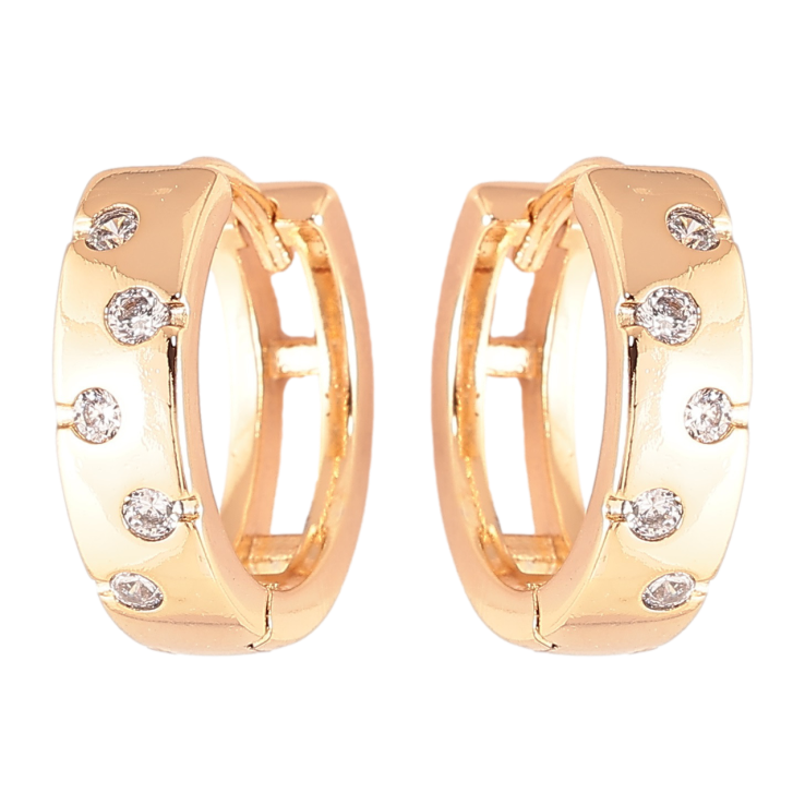 Серьги Xuping Позолота 18K колечки Вставки циркония фото №11