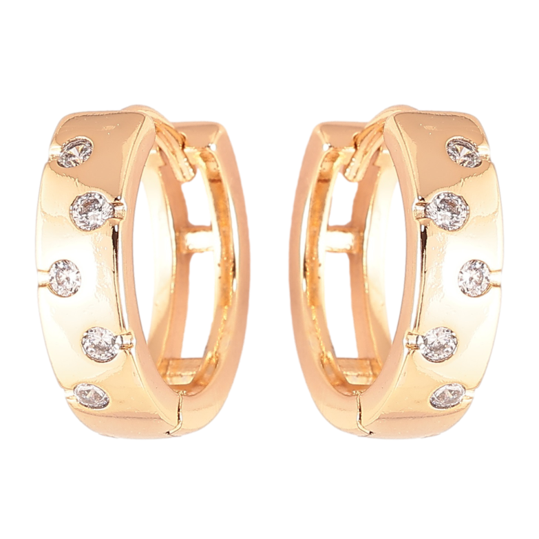 Серьги Xuping Позолота 18K колечки Вставки циркония фото №2