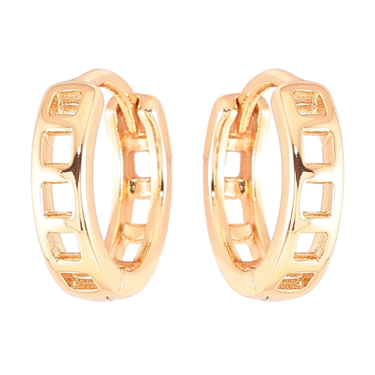 Серьги Xuping Позолота 18K колечки Резной узор фото №4 Серьги Xuping Позолота 18K колечки Резной узор фото №4
