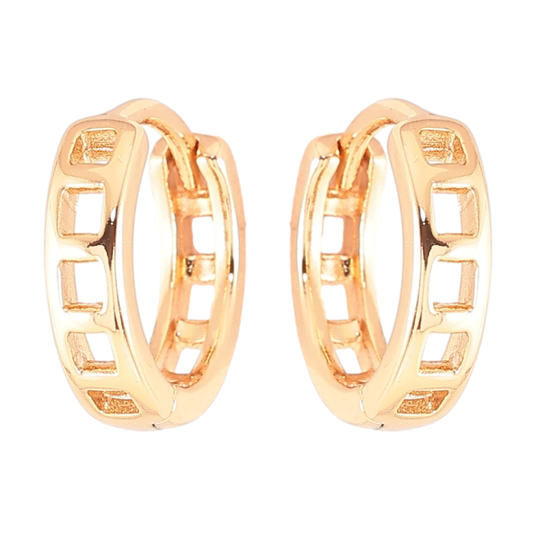 Сережки Xuping Позолота 18K колечка «Різьблений візерунок» фото №2 Сережки Xuping Позолота 18K колечка «Різьблений візерунок» фото №2