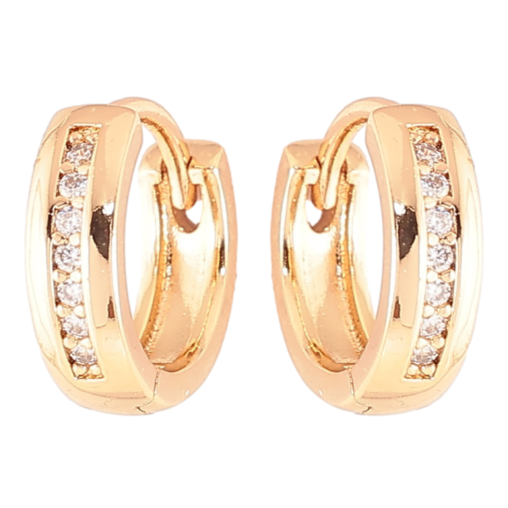 Серьги Xuping Позолота 18K колечки Дорожки циркония фото №6