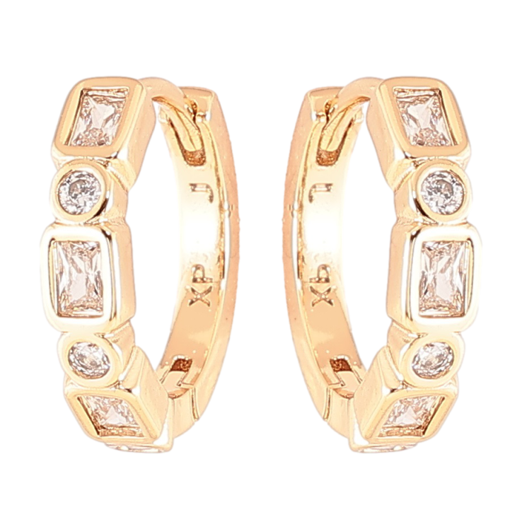 Серьги Xuping Позолота 18K колечки Дорожки циркония фото №14 Серьги Xuping Позолота 18K колечки Дорожки циркония фото №14