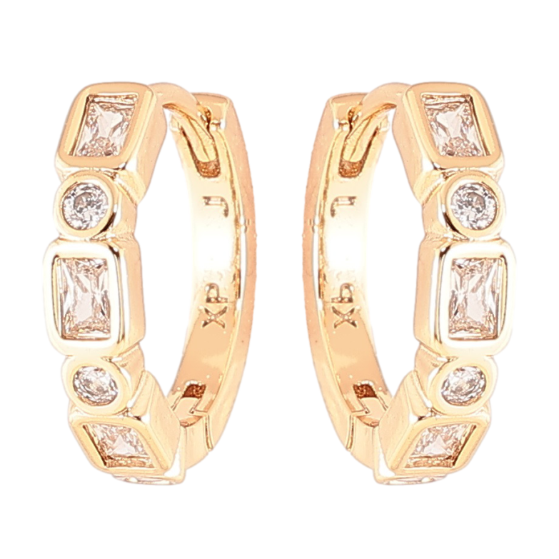 Серьги Xuping Позолота 18K колечки Дорожки циркония фото №1 Серьги Xuping Позолота 18K колечки Дорожки циркония фото №1