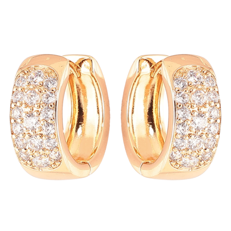 Серьги Xuping Позолота 18K колечки Инкрустация цирконием фото №4