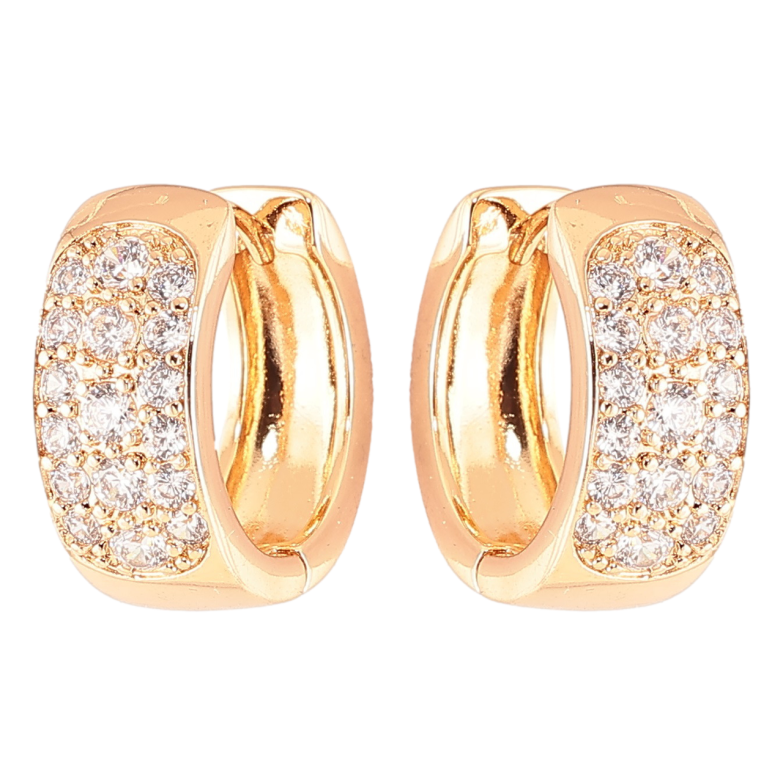 Сережки Xuping Позолота 18K колечка «Інкрустація цирконієм» фото №3 Сережки Xuping Позолота 18K колечка «Інкрустація цирконієм» фото №3