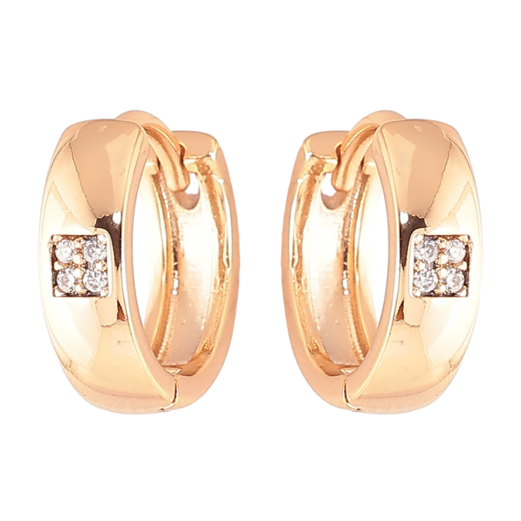 Серьги Xuping Позолота 18K колечки Узор цирконием фото №16