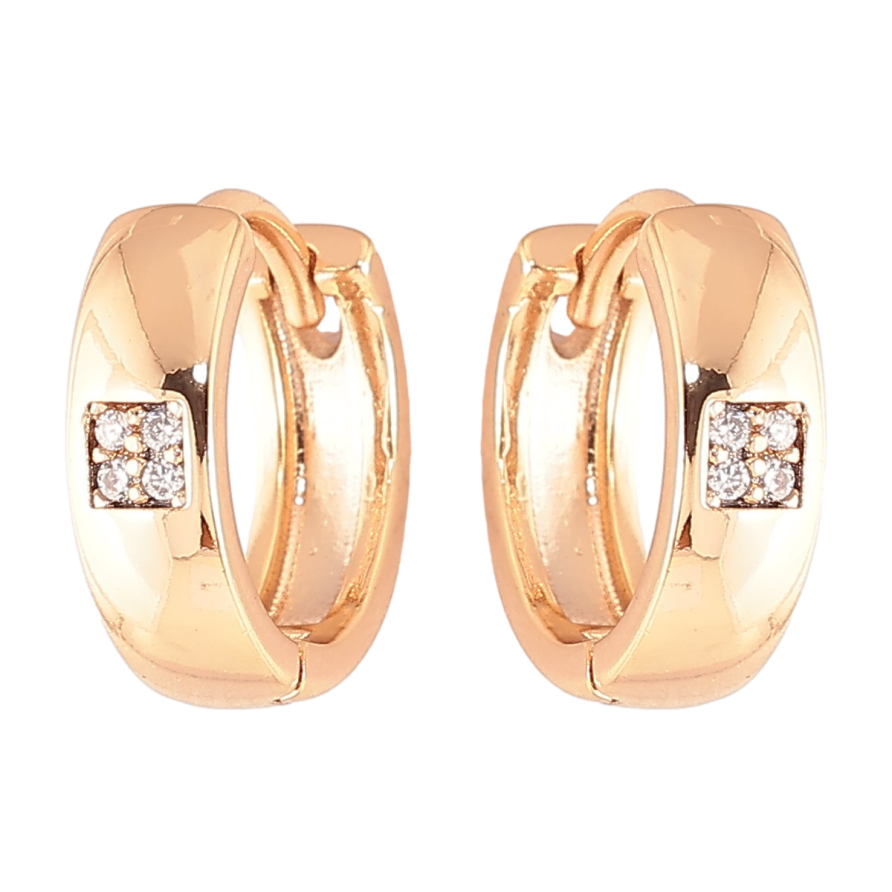 Серьги Xuping Позолота 18K колечки Узор цирконием фото №1 Серьги Xuping Позолота 18K колечки Узор цирконием фото №1