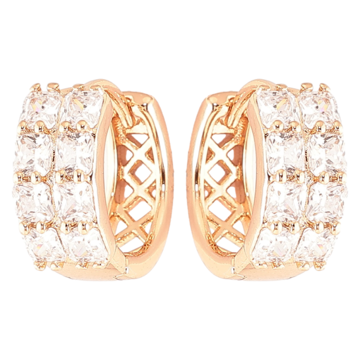 Серьги Xuping Позолота 18K колечки Инкрустация цирконием фото №10 Серьги Xuping Позолота 18K колечки Инкрустация цирконием фото №10