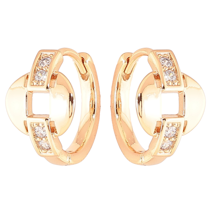 Серьги Xuping Позолота 18K колечки Узор с цирконием фото №21 Серьги Xuping Позолота 18K колечки Узор с цирконием фото №21