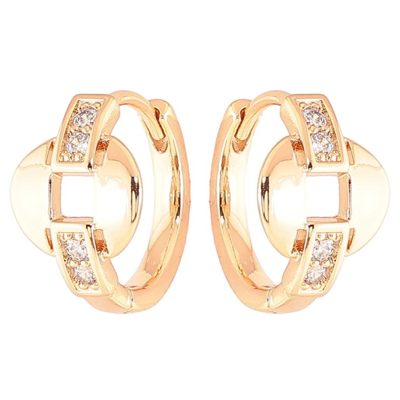 Серьги Xuping Позолота 18K колечки Узор с цирконием фото №3 Серьги Xuping Позолота 18K колечки Узор с цирконием фото №3