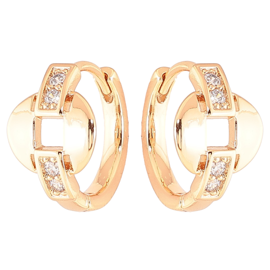 Серьги Xuping Позолота 18K колечки Узор с цирконием фото №1 Серьги Xuping Позолота 18K колечки Узор с цирконием фото №1