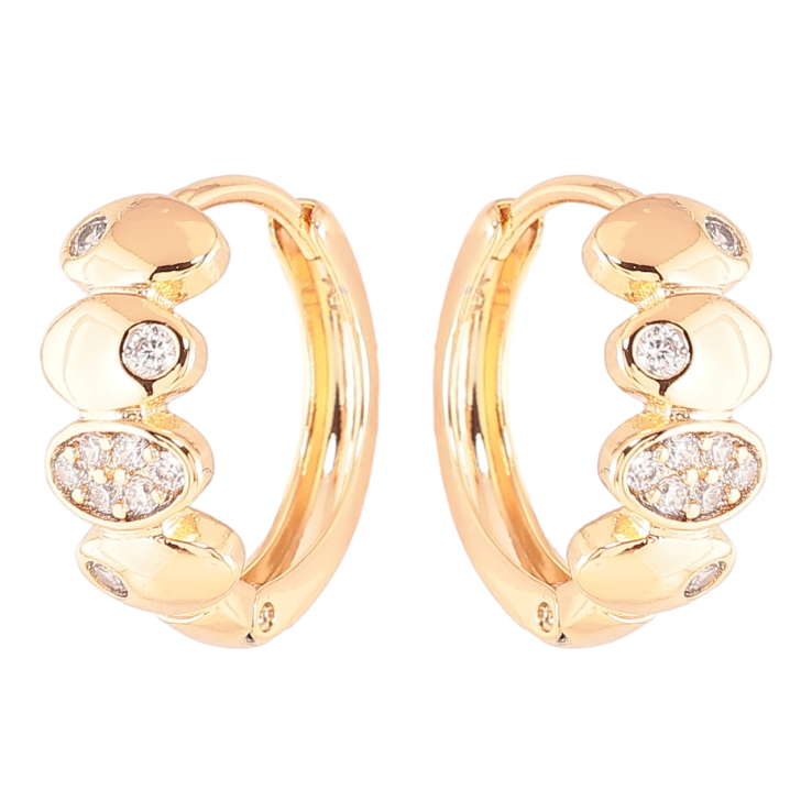 Серьги Xuping Позолота 18K колечки Узор с цирконием фото №22 Серьги Xuping Позолота 18K колечки Узор с цирконием фото №22