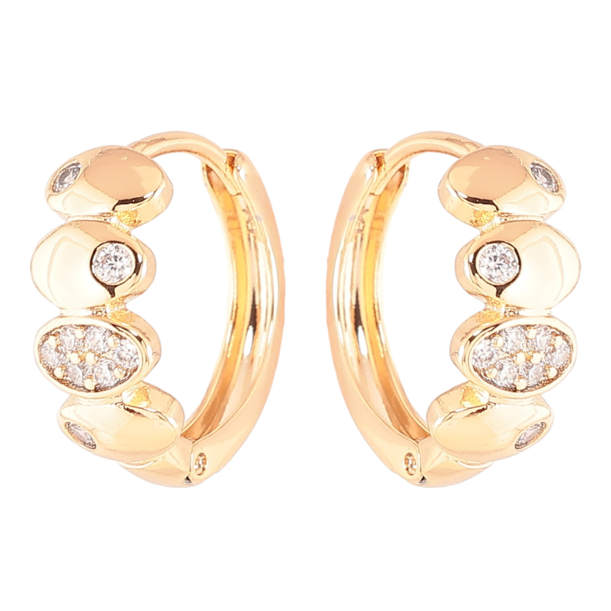 Серьги Xuping Позолота 18K колечки Узор с цирконием фото №1 Серьги Xuping Позолота 18K колечки Узор с цирконием фото №1