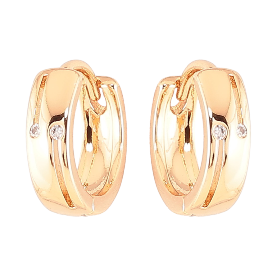 Серьги Xuping Позолота 18K колечки Узор с вставками циркония фото №1 Серьги Xuping Позолота 18K колечки Узор с вставками циркония фото №1