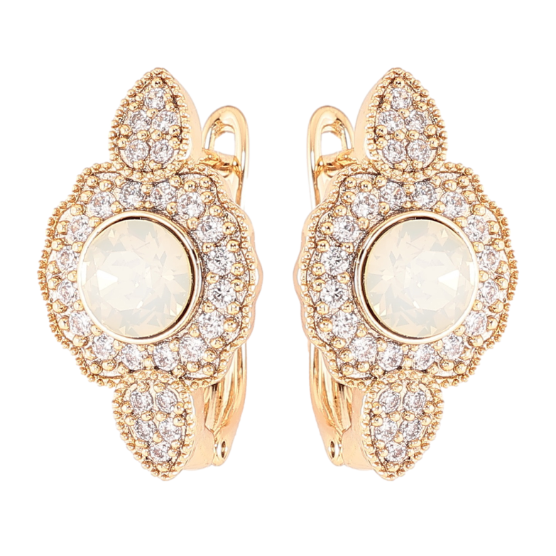 Сережки Xuping колір 18K з кристалами Swarovski англійський замок «White Opal з інкрустацією кристалами» фото №17 Сережки Xuping колір 18K з кристалами Swarovski англійський замок «White Opal з інкрустацією кристалами» фото №17