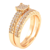 Каблучка Xuping Позолота 18K «Подвійне з інкрустацією цирконієм» фото №3