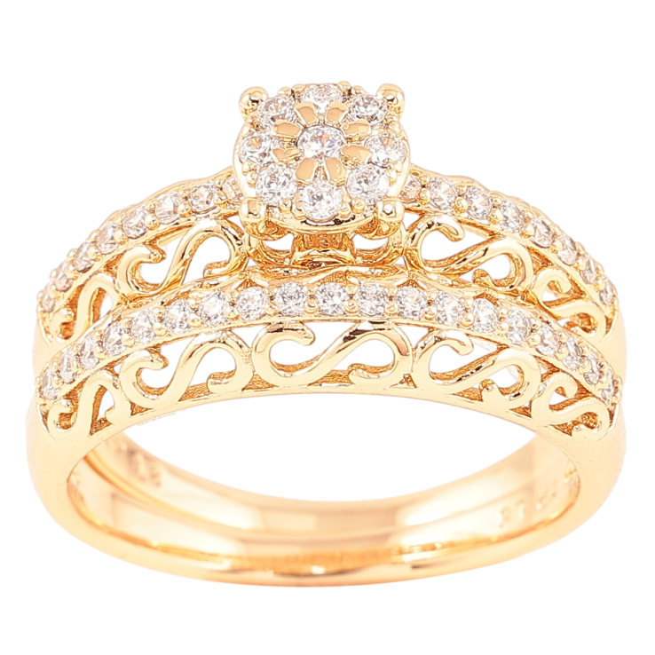 Кольцо Xuping Позолота 18K Двойное, резной узор с цирконием фото №21 Кольцо Xuping Позолота 18K Двойное, резной узор с цирконием фото №21