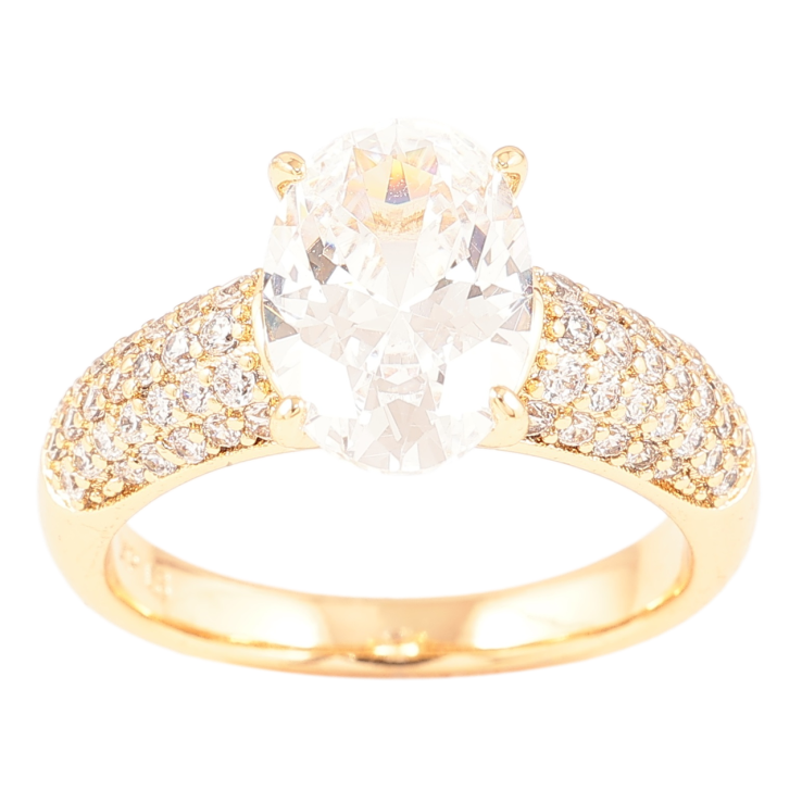 Каблучка Xuping Позолота 18K «Інкрустація цирконієм з фіанітом» фото №3 Каблучка Xuping Позолота 18K «Інкрустація цирконієм з фіанітом» фото №3