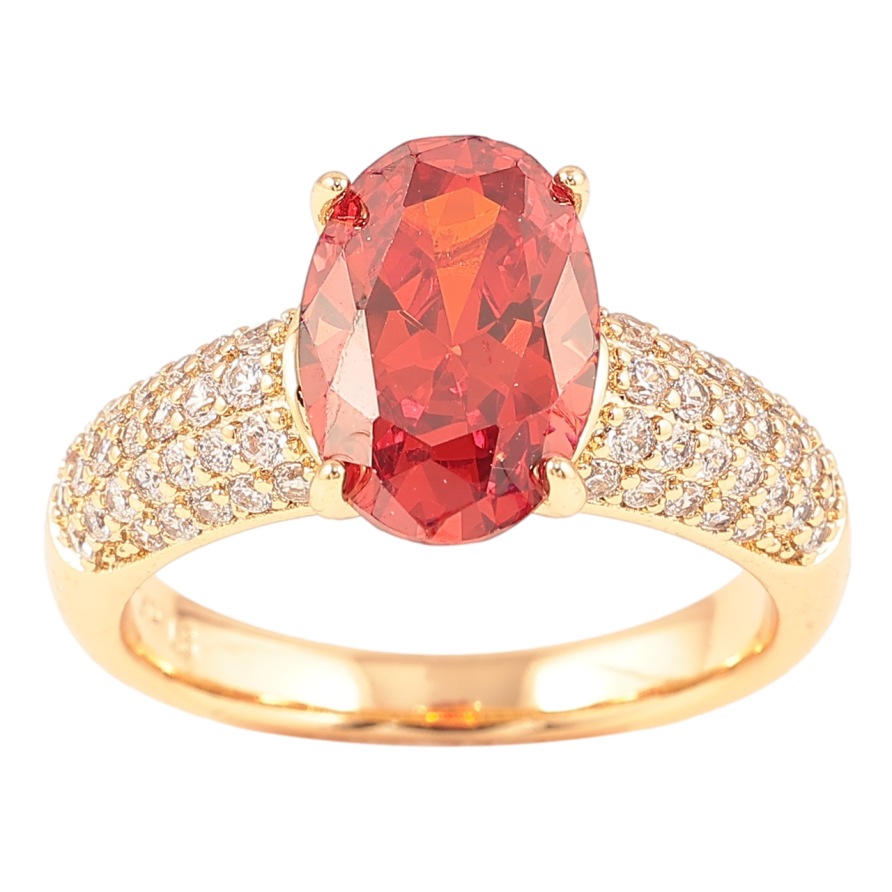 Кольцо Xuping Позолота 18K Инкрустация цирконием с красным фианитом фото №1 Кольцо Xuping Позолота 18K Инкрустация цирконием с красным фианитом фото №1