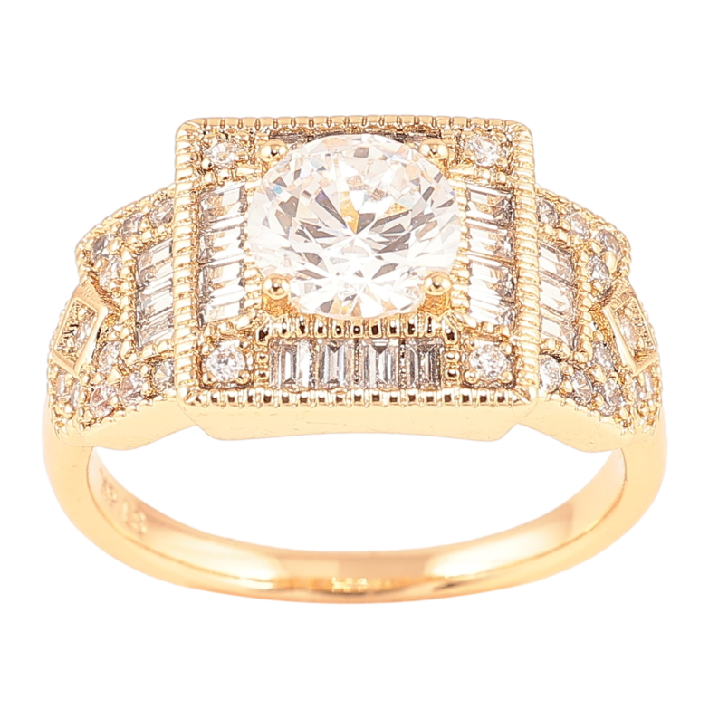 Каблучка Xuping Позолота 18K «Інкрустація цирконієм» фото №3 Каблучка Xuping Позолота 18K «Інкрустація цирконієм» фото №3