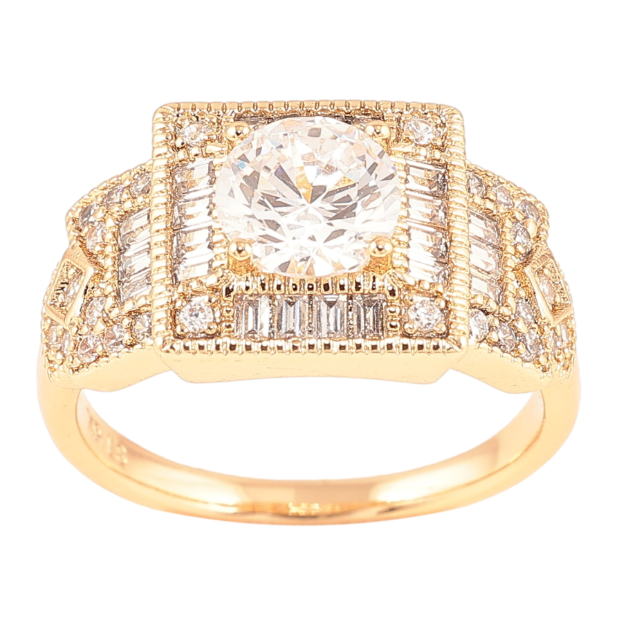 Кольцо Xuping Позолота 18K Инкрустация цирконием фото №1 Кольцо Xuping Позолота 18K Инкрустация цирконием фото №1