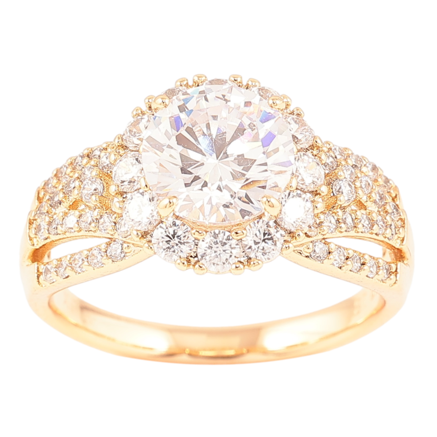 Каблучка Xuping Позолота 18K «Інкрустація цирконієм» фото №1 Каблучка Xuping Позолота 18K «Інкрустація цирконієм» фото №1