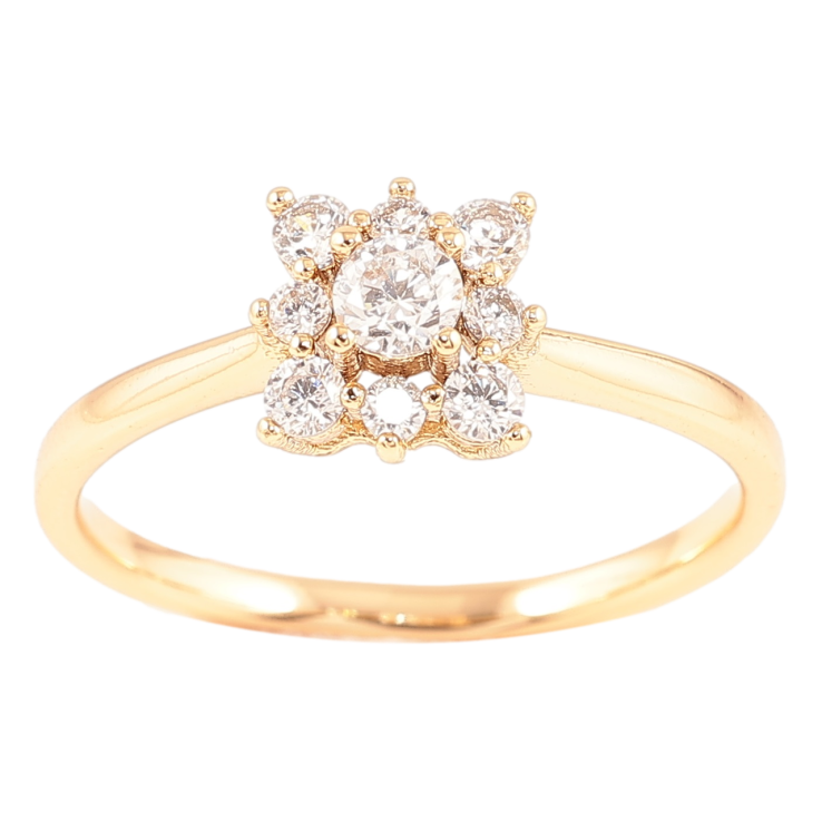 Кольцо Xuping Позолота 18K Кристальный цветок фото №3 Кольцо Xuping Позолота 18K Кристальный цветок фото №3