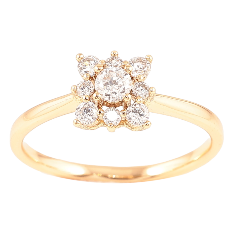 Каблучка Xuping Позолота 18K «Кришталева квітка» фото №1 Каблучка Xuping Позолота 18K «Кришталева квітка» фото №1