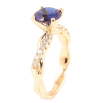Кольцо Xuping Позолота 18K Синий фианит с витыми дорожками циркония фото №2 Кольцо Xuping Позолота 18K Синий фианит с витыми дорожками циркония фото №2