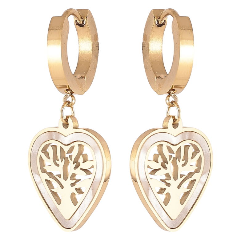 Серьги Xuping TTM Stainless Steel цвет 14К подвески на колечках Сердечки и перламутровыми вставками фото №1 Серьги Xuping TTM Stainless Steel цвет 14К подвески на колечках Сердечки и перламутровыми вставками фото №1