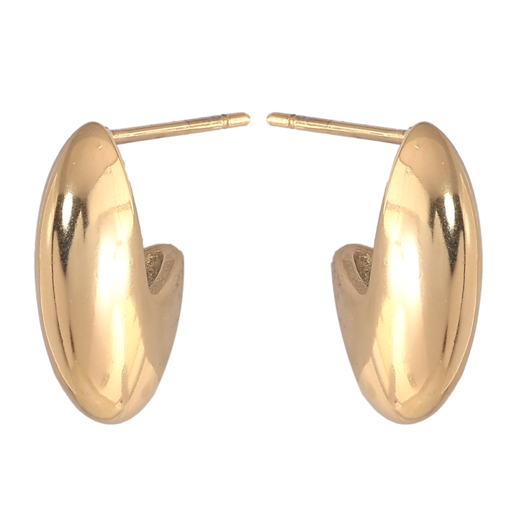 Серьги Xuping TTM Stainless Steel цвет 14К пусеты Объемные дуги фото №16 Серьги Xuping TTM Stainless Steel цвет 14К пусеты Объемные дуги фото №16