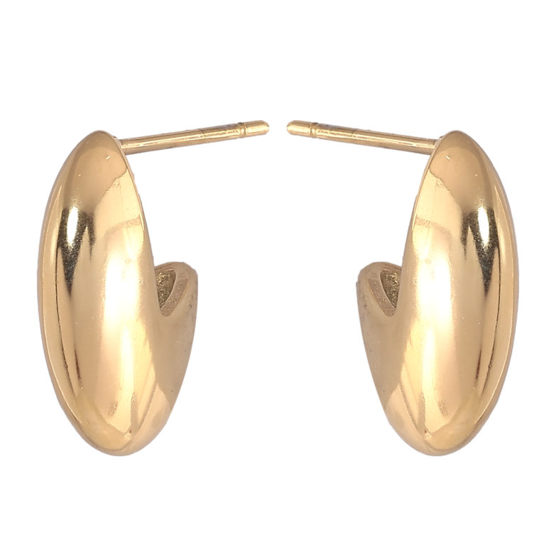 Серьги Xuping TTM Stainless Steel цвет 14К пусеты Объемные дуги фото №2
