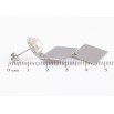 Серьги Xuping TTM Stainless Steel цвет Родий пусеты Ромбовые подвески фото №2