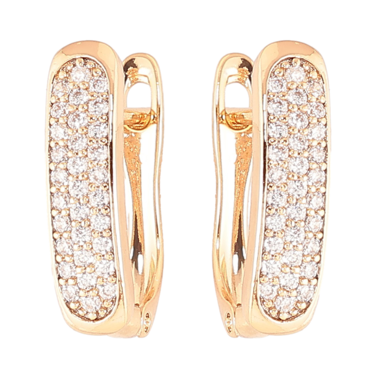 Серьги Xuping Позолота 18K английский замок Инкрустация цирконием фото №8 Серьги Xuping Позолота 18K английский замок Инкрустация цирконием фото №8