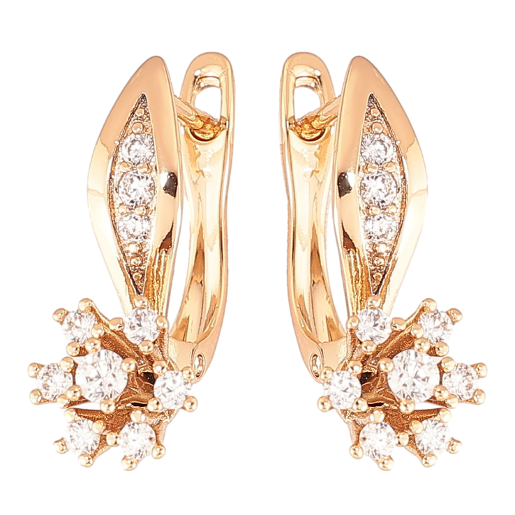 Серьги Xuping Позолота 18K английский замок Цветочки с цирконием фото №10 Серьги Xuping Позолота 18K английский замок Цветочки с цирконием фото №10