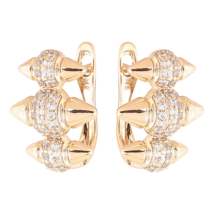 Серьги Xuping Позолота 18K английский замок Узор с инкрустацией цирконием фото №3 Серьги Xuping Позолота 18K английский замок Узор с инкрустацией цирконием фото №3