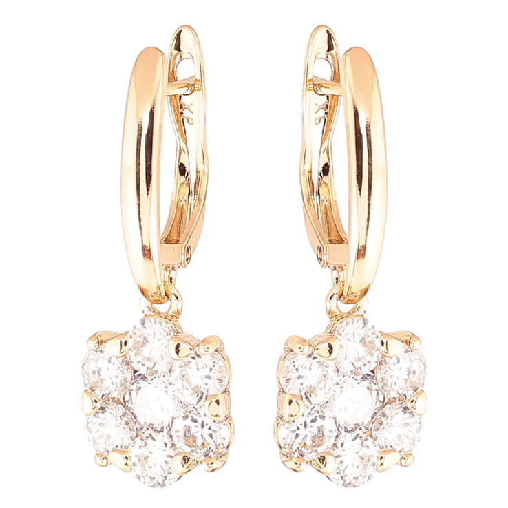 Серьги Xuping Позолота 18K английский замок Кристальные цветочки фото №14 Серьги Xuping Позолота 18K английский замок Кристальные цветочки фото №14